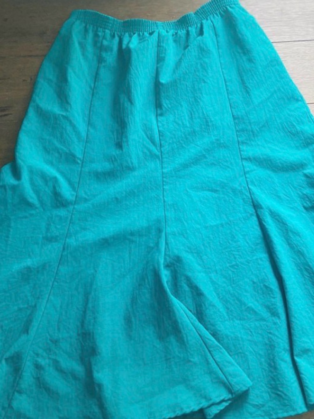 Ziginy Teal Pull-On Elastic Waist A-Line Midi Skirt